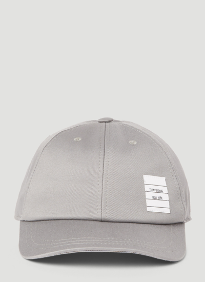 Shop Thom Browne Logo Patch Baseball Cap In Grey
