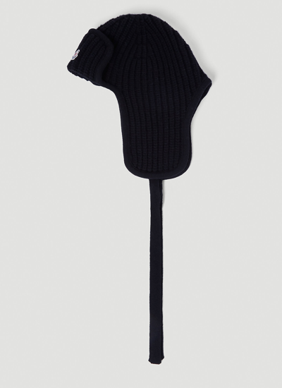 Shop Moncler Wool Aviator Hat In Black