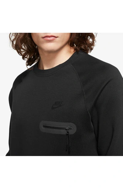 Shop Nike Tech Fleece Long Sleeve Top In Black/ Black