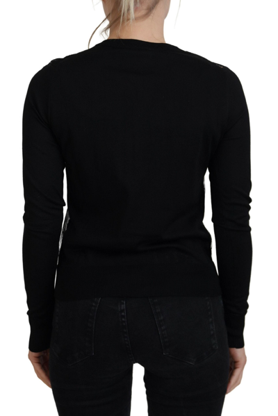 Shop Dolce & Gabbana Black Floral Lace Button Cardigan Women's Sweater