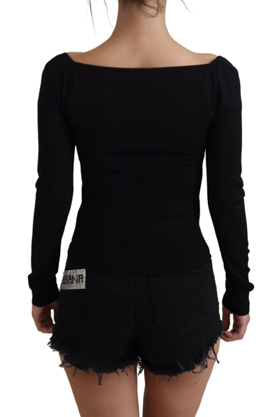 Shop Dolce & Gabbana Black Viscose Sweetheart Neck Pullover Women's Sweater