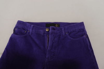 Shop Just Cavalli Purple Cotton Corduroy Women Women's Pants