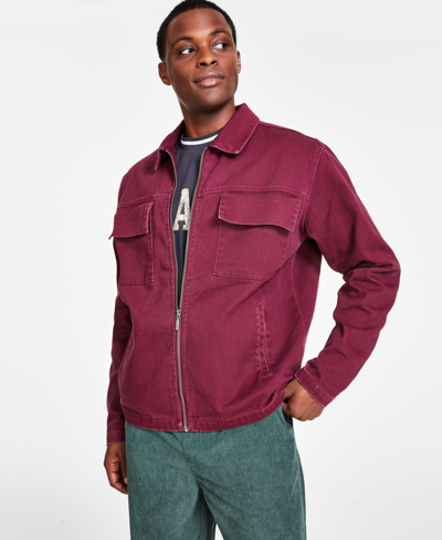Shop And Now This Men's Regular-fit Full-zip Twill Shirt Jacket, Created For Macy's In Port Royal