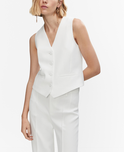 Shop Mango Women's Buttons Suit Waistcoat In Off White