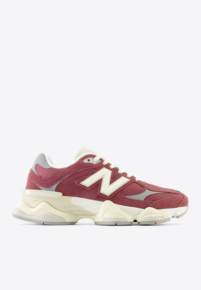 Shop New Balance 9060 Low-top Sneakers In Washed Burgundy