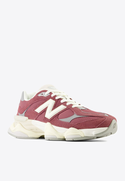 Shop New Balance 9060 Low-top Sneakers In Washed Burgundy