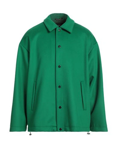 Shop Emporio Armani Man Jacket Green Size 40 Virgin Wool, Polyester