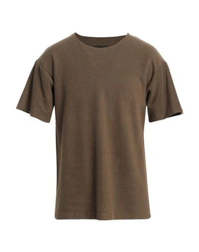 Shop Fear Of God Man T-shirt Khaki Size Xs Cotton In Beige