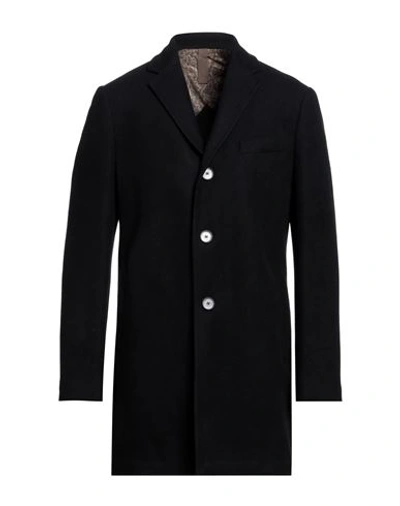Shop Straf Man Coat Midnight Blue Size 42 Polyester, Acrylic, Wool