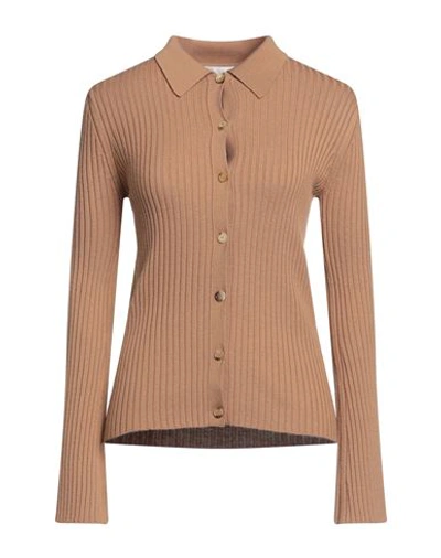 Shop Chloé Woman Cardigan Camel Size L Wool, Cashmere In Beige