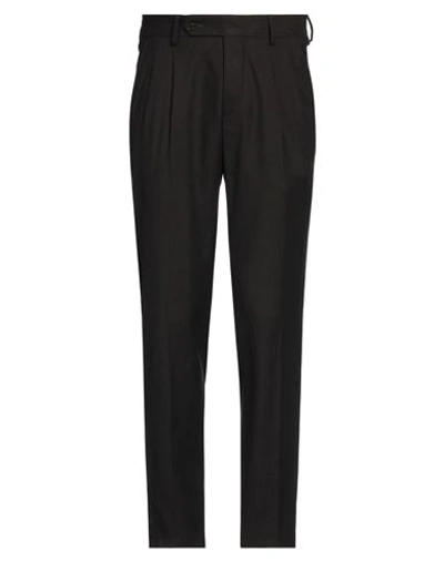 Aglini Man Pants Dark Brown Size 34 Viscose, Polyester, Virgin Wool, Elastane In Brown