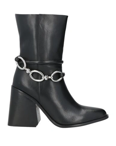 Tosca Blu Woman Ankle Boots Black Size 11 Soft Leather In Black