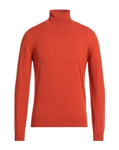 Shop Ferrante Man Turtleneck Orange Size 38 Merino Wool