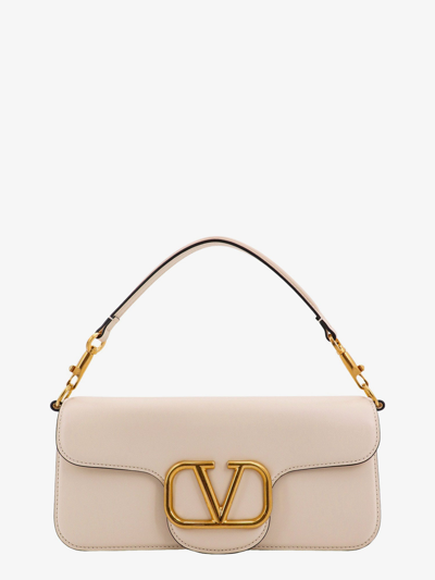 Shop Valentino Garavani Woman Locã' Woman White Shoulder Bags