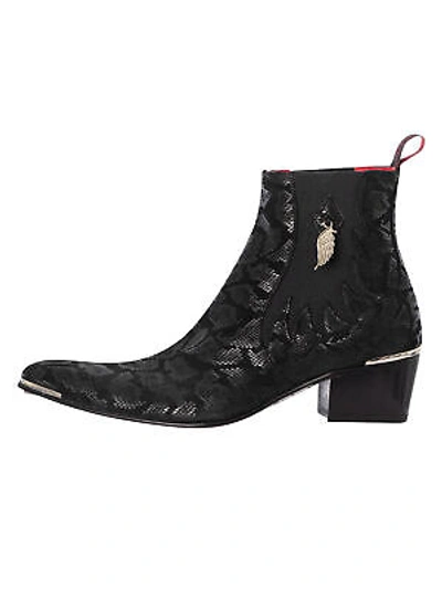 Pre-owned Jeffery West Herren Sylvian Kala Chelsea-stiefel Mit Schlangenmuster, Schwarz