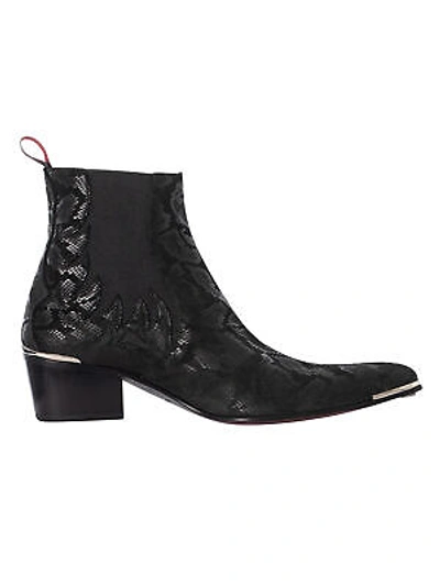 Pre-owned Jeffery West Herren Sylvian Kala Chelsea-stiefel Mit Schlangenmuster, Schwarz