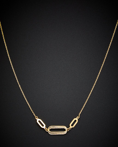 Shop Italian Gold 14k Italian Two-tone Gold Graduated Oval Pendant Necklace