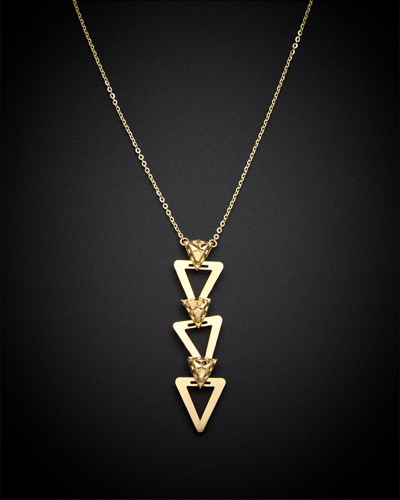 Shop Italian Gold 14k Triple Triangle Necklace