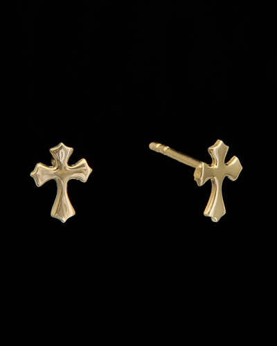 Shop Italian Gold 14k Mini Cross Studs