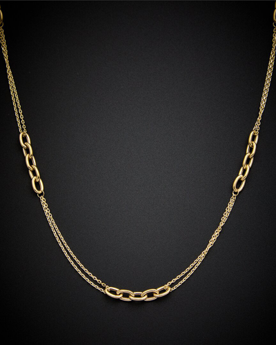Shop Italian Gold 14k 5-oval Link Station Necklace