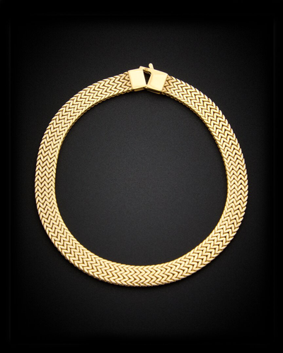 Shop Italian Gold 14k 5.8mm Double Row Chevron Fancy Link Bracelet