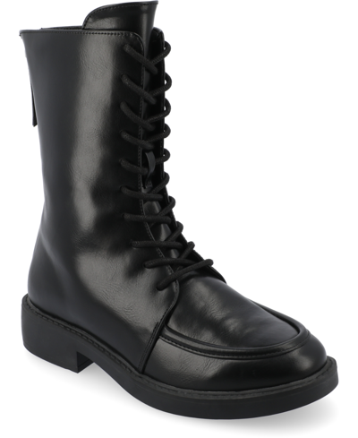 Journee Collection Women's Nikks Lace Up Combat Boots In Black