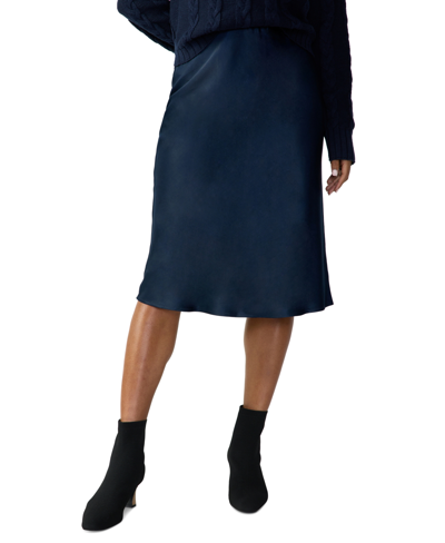 Shop Sanctuary Women's Everyday Midi Skirt In Navy Reflection