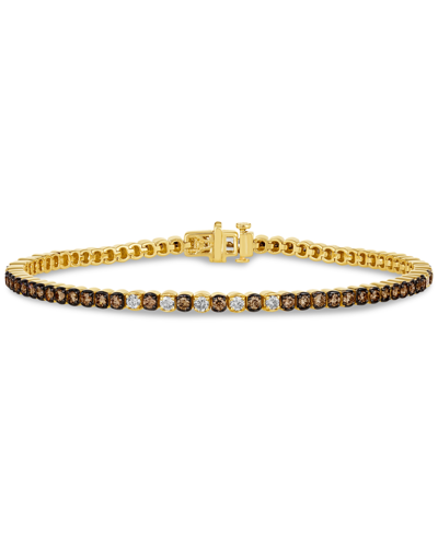 Shop Le Vian Chocolate Diamond & Nude Diamond Tennis Bracelet (2-1/10 Ct. T.w.) In 14k Gold In K Honey Gold Bracelet