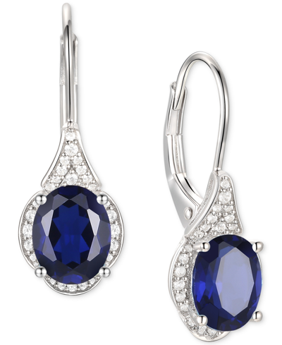 Shop Macy's Amethyst (2 Ct. T.w.) & Lab-grown White Sapphire (1/5 Ct. T.w.) Drop Earrings In 14k Gold-plated Ste