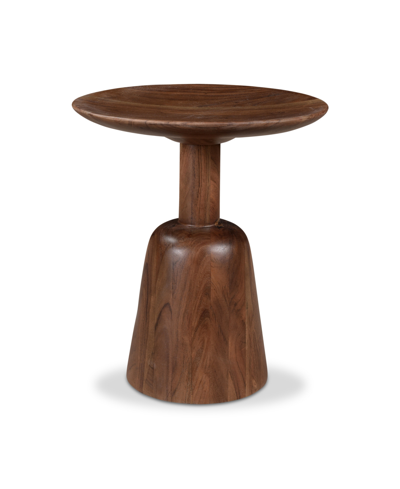 Furniture Nels 16" Acacia Wood Round End Table In Acacia Wood