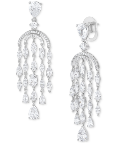 Shop Arabella Cubic Zirconia Chandelier Drop Earrings In Sterling Silver