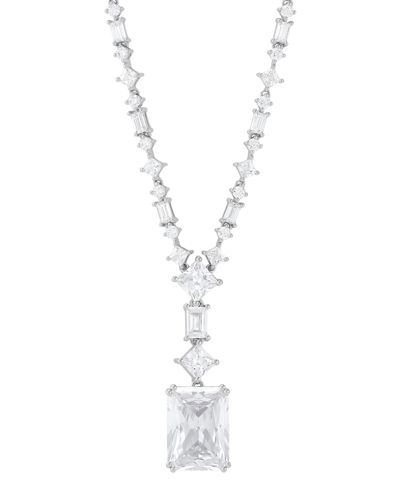 Shop Arabella Cubic Zirconia Multi-cut Fancy 18" Pendant Necklace In Sterling Silver