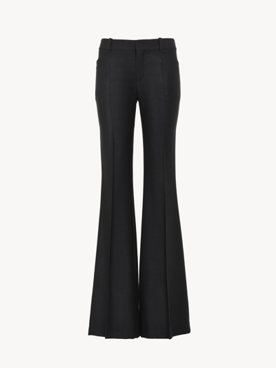 Chloé Pantalon De Costume Évasé Femme Noir Taille 38 61% Soie, 39% Laine  Vierge In Black | ModeSens