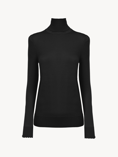 Chloé Pull Col Roulé Femme Noir Taille Xs 88% Laine, 8% Polyamide, 4%  Élasthanne | ModeSens