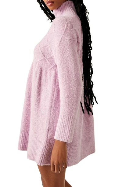 Shop Free People Jaci Long Sleeve Mock Neck Sweater Dress In Lavender