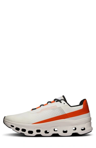 Shop On Cloudmster Running Shoe In Undyed White/ Flame