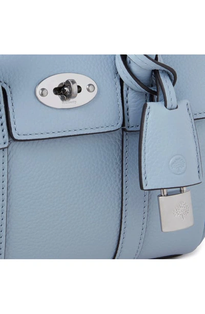 Shop Mulberry Mini Bayswater Grained Leather Tote In Poplin Blue