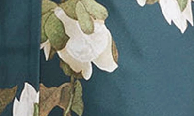 Shop Vince Camellia Print Silk Blouse In Azurine