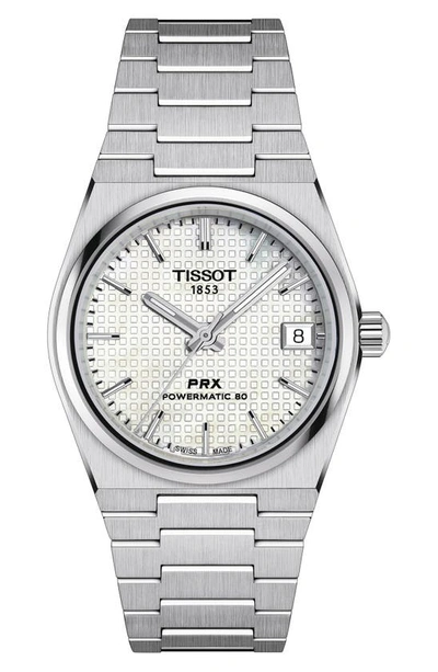 Shop Tissot Prx Powermatic 80 Bracelet Watch, 35mm In Silver