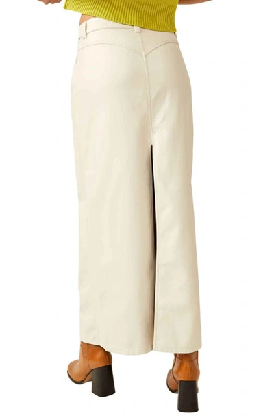 Shop Free People City Slicker Faux Leather Maxi Skirt In Nilla Cream