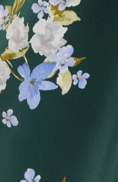 Wayf Ruched Bodice Satin Midi Dress In Hunter Bouquet