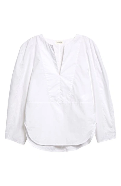 Shop By Malene Birger Emely Puff Sleeve Organic Cotton Blouse In Pure White