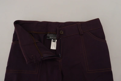 Shop Bencivenga Purple Cotton Mid Waist Women Tapered Women's Pants