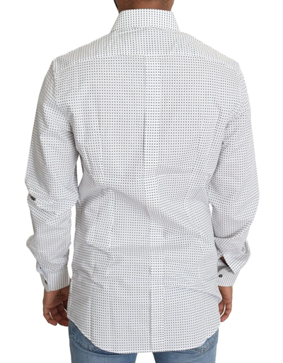 Shop Dolce & Gabbana Black White Polka Dots Dress Men's Shirt