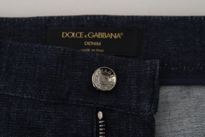Shop Dolce & Gabbana Blue Floral Print Straight Denim Women's Jeans