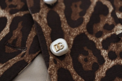 Shop Dolce & Gabbana Brown Leopard Print Wool A-line Mini Women's Skirt