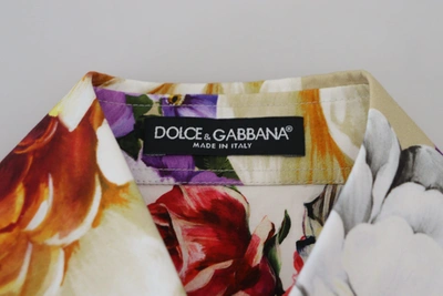 Shop Dolce & Gabbana Multicolor Floral Cotton Collared Blouse Women's Top