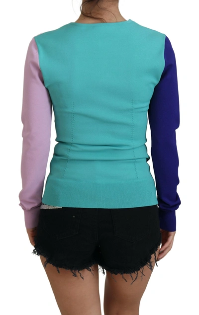 Shop Dolce & Gabbana Multicolor V-neck Viscose Long Sleeves Women's Sweater