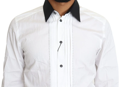 Shop Dolce & Gabbana White Cotton Formal Dress Men's Shirt
