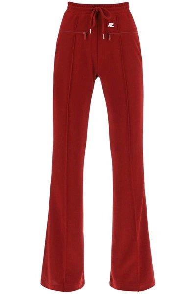 Shop Courrèges Courreges Flared Track Pants In Red